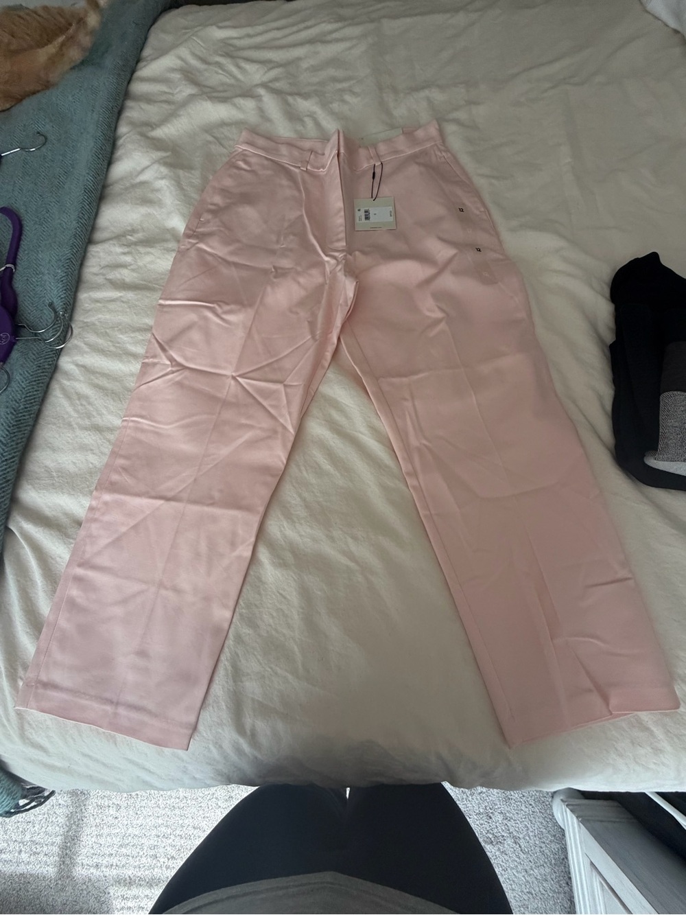 Calvin Klein Women's Cropped Straight-Leg Pants in Pale Pink NWT